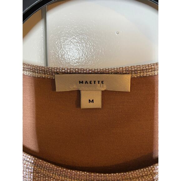 Maette by Stella Dot Zoey Metalic Sheen Short Sleeve Relaxed Fit Top Medium NEW - Picture 6 of 10